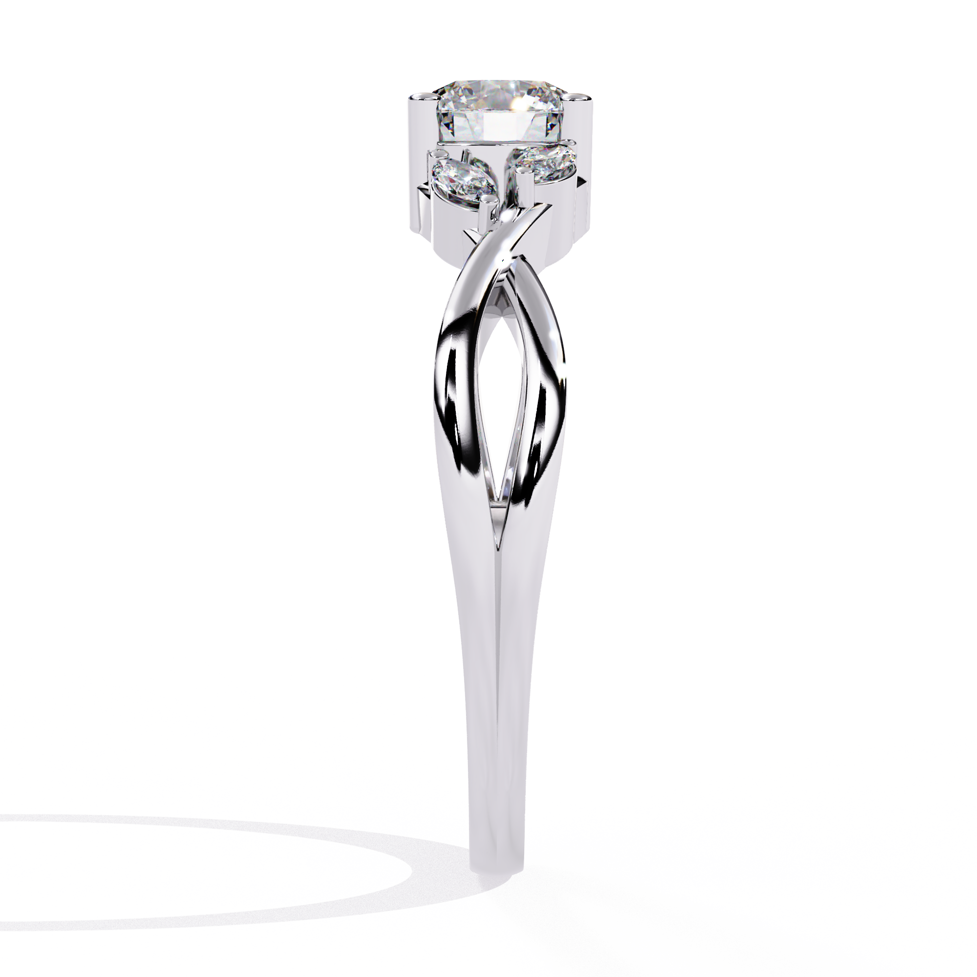 Solitairekart – 0.56 ct Infinity Twist Lab Diamond Ring 14K Yellow Gold